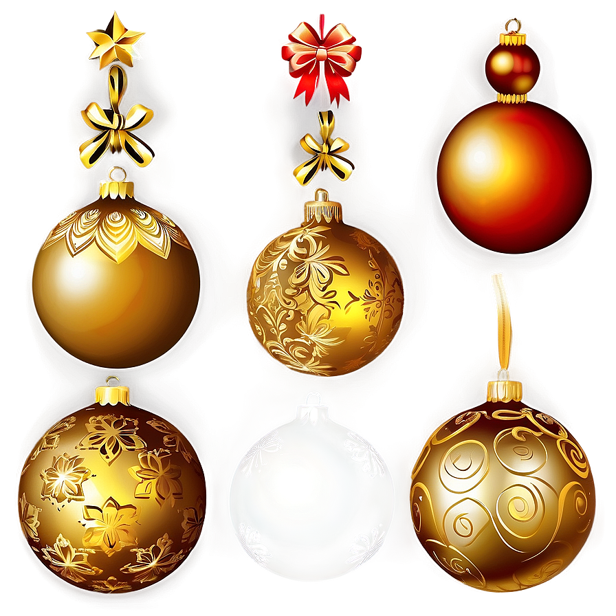 Gold Christmas Ornaments Png Bwi93