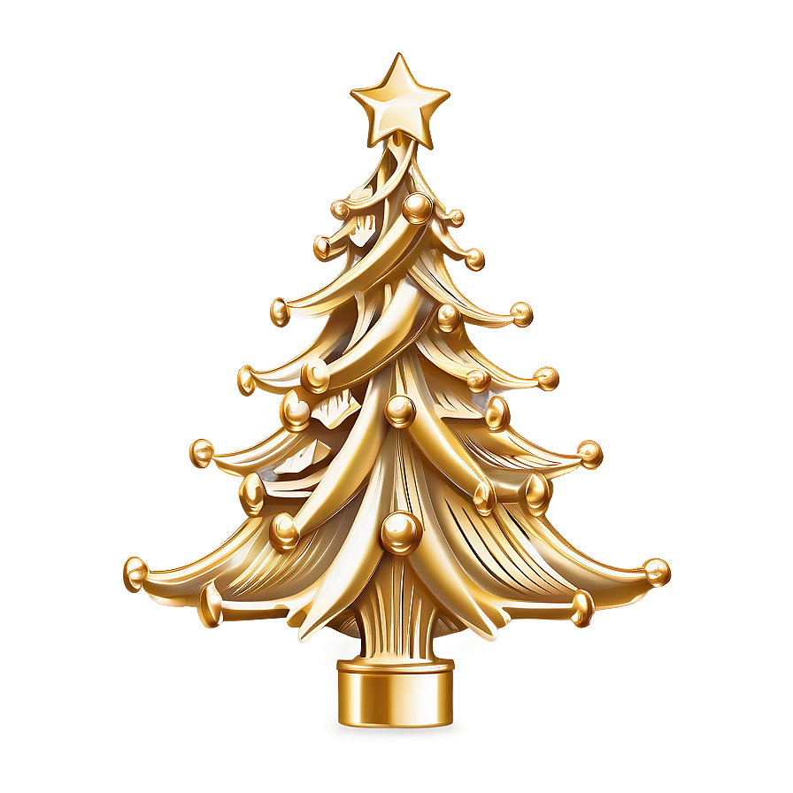 Gold Christmas Tree With Vintage Flair Png Xnk