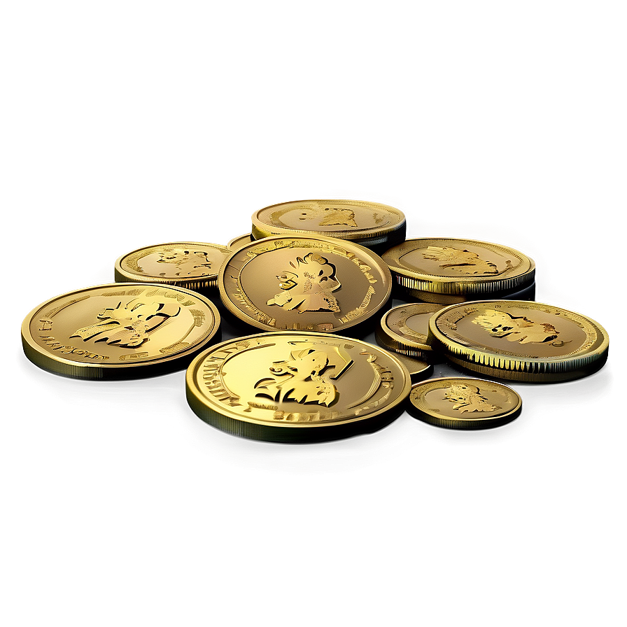 Gold Coin Pile Png 06272024