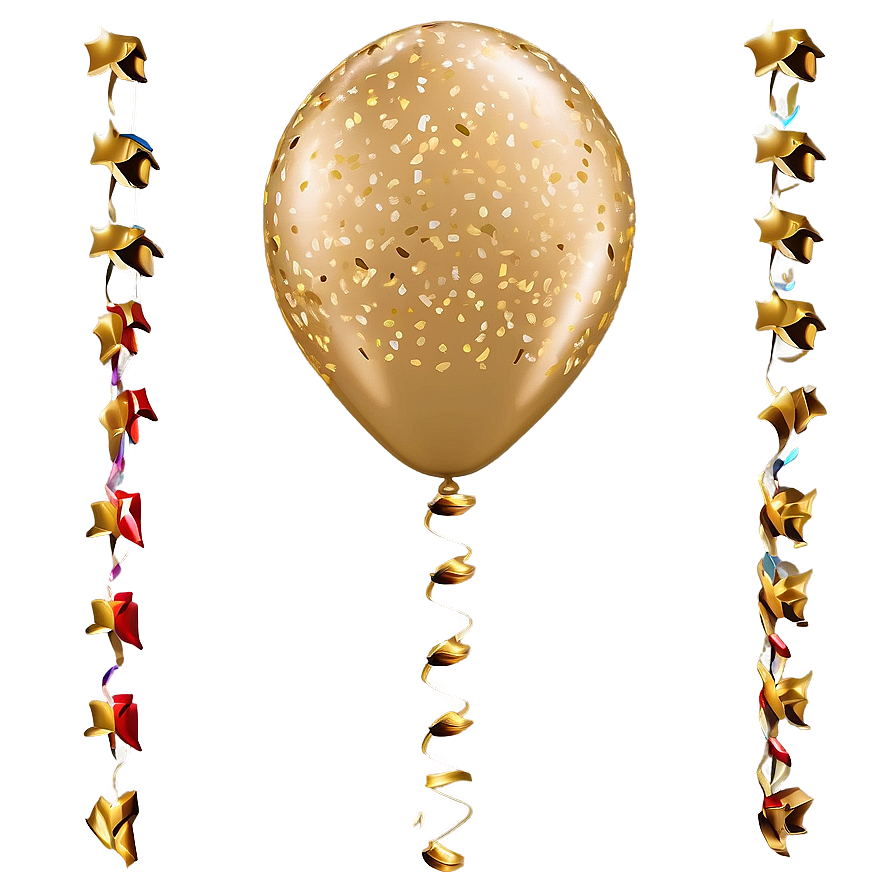 Gold Confetti Balloon Png Uxp