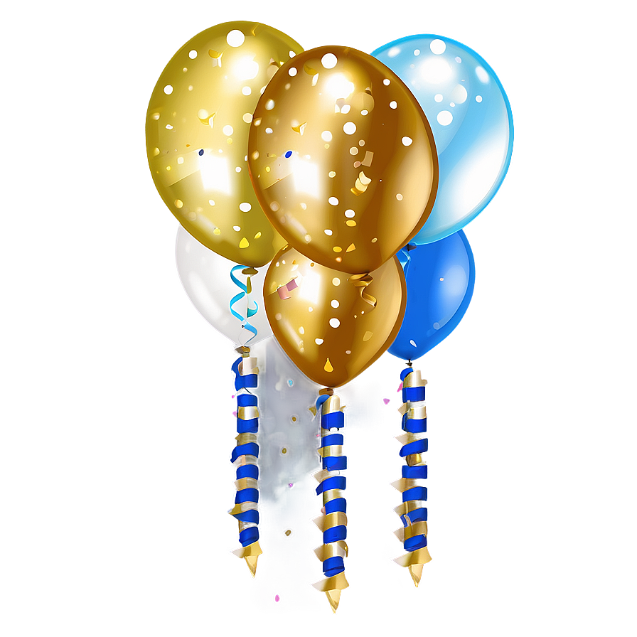 Gold Confetti Balloons Png Xnv