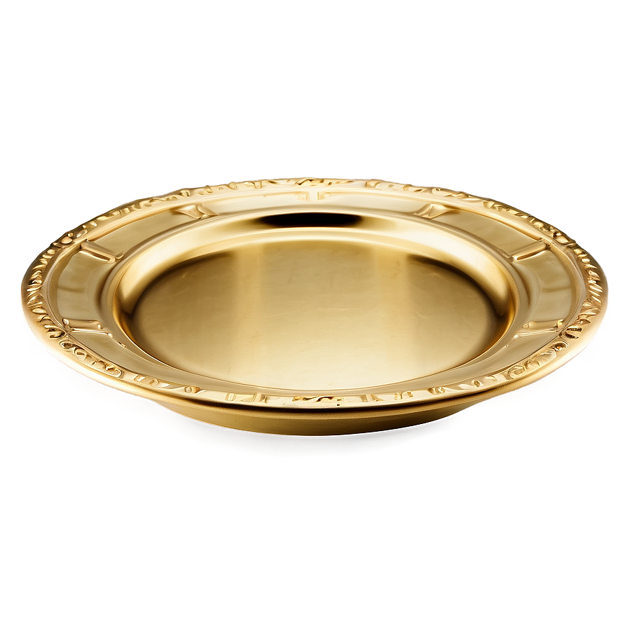 Gold Dessert Plate Png 13