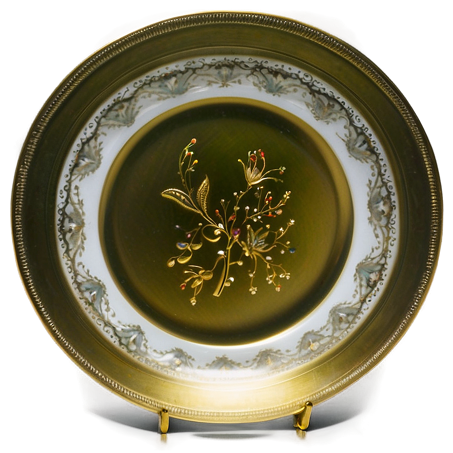 Gold Dessert Plate Png Voq92