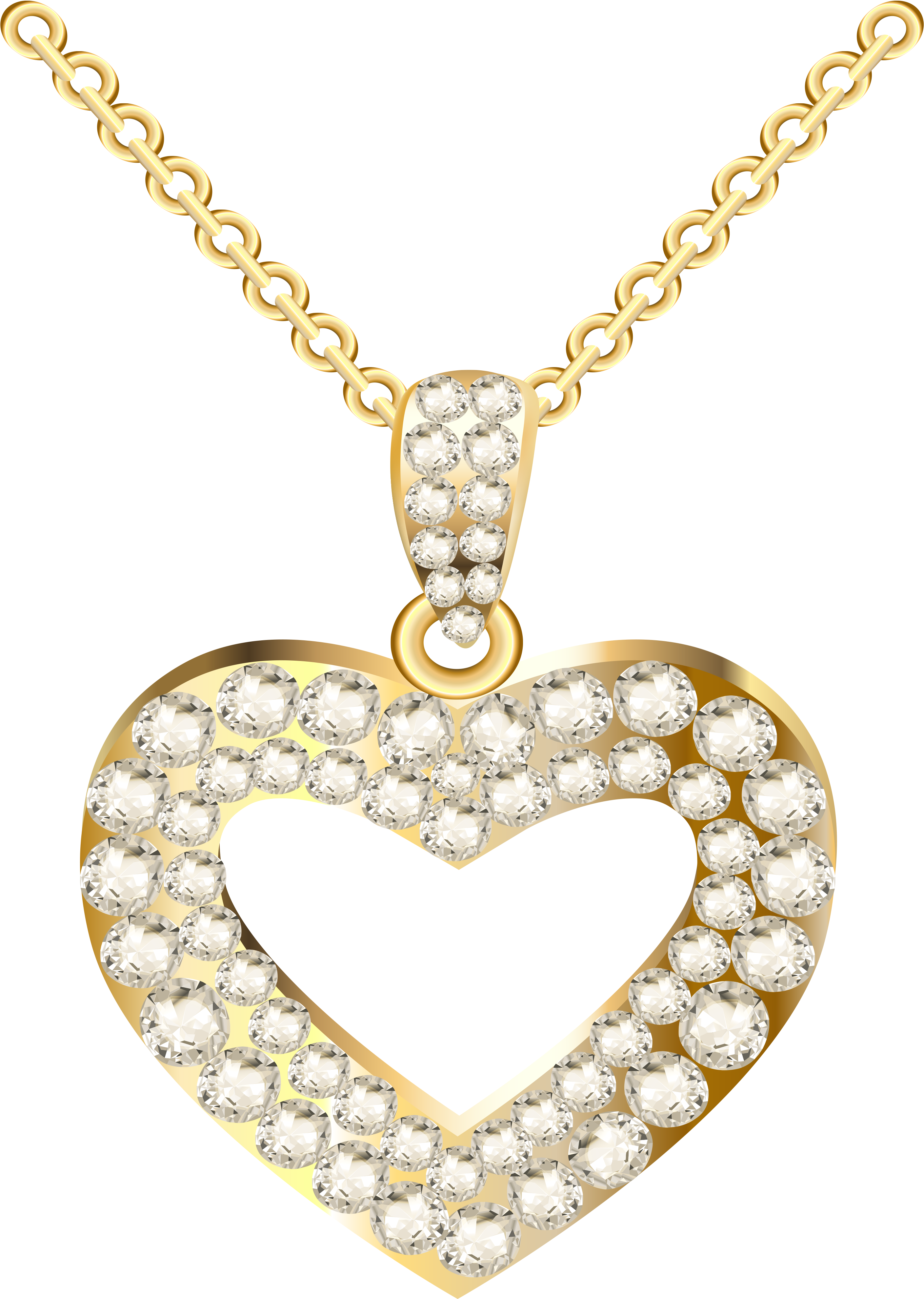 Gold Diamond Heart Pendant