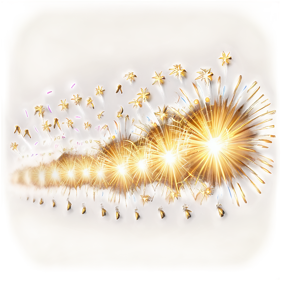 Gold Fireworks Cascade Png 06292024