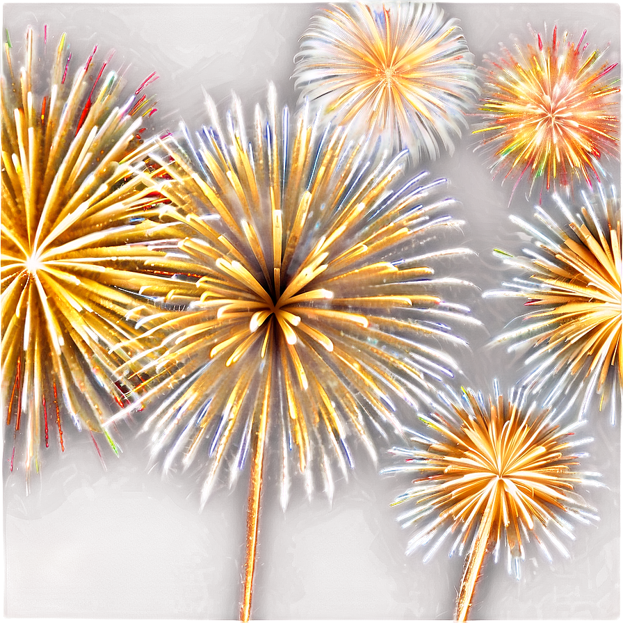 Gold Fireworks Panorama Png 06292024