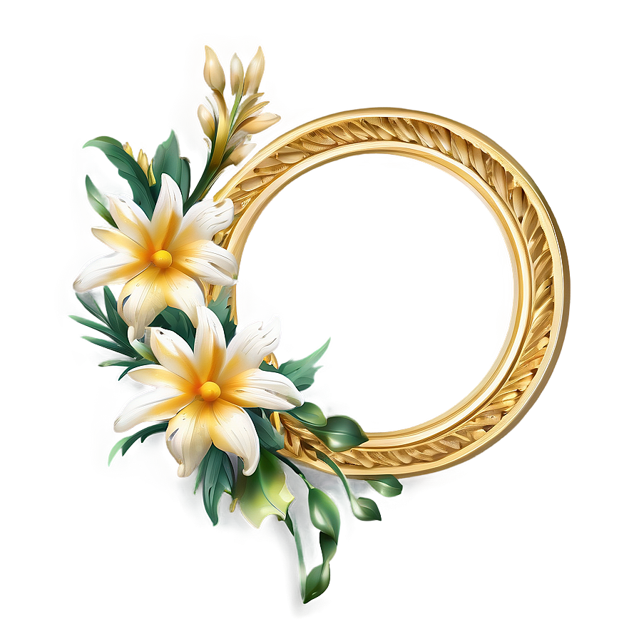 Gold Flower Frame Png 77