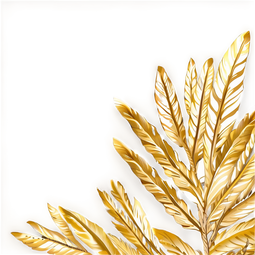 Gold Foliage Illustration Png 06262024