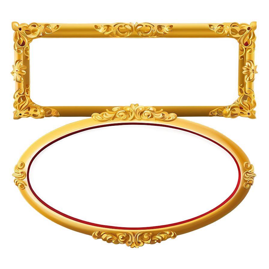 Gold Frame Oval Png Itl62