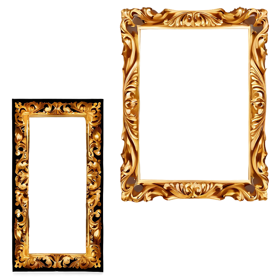 Gold Frame Photo Border Png 06262024