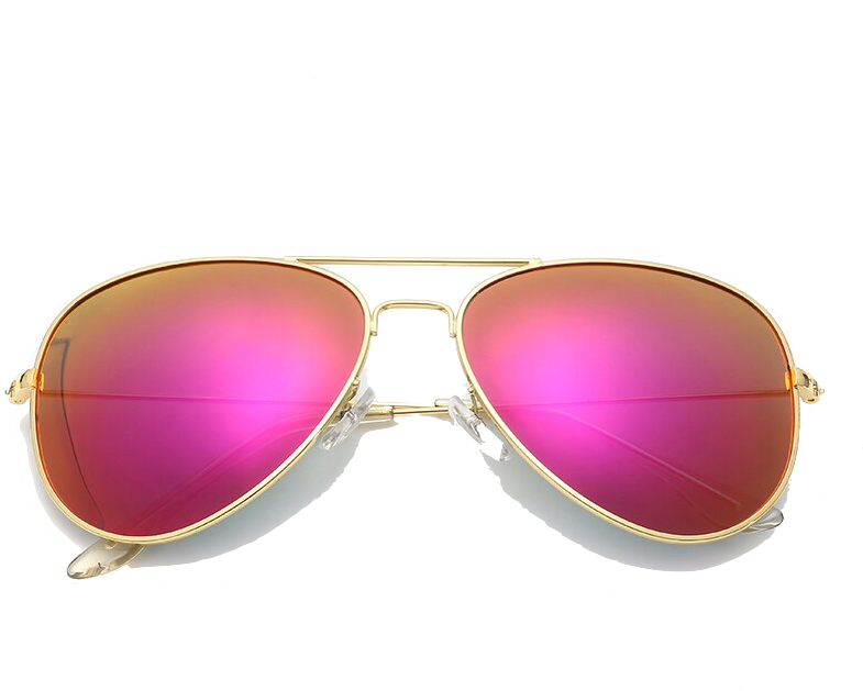 Gold Frame Pink Lens Aviator Sunglasses