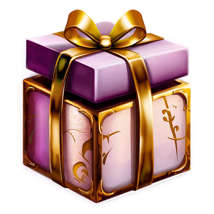 Gold Gift Box Png Ier36