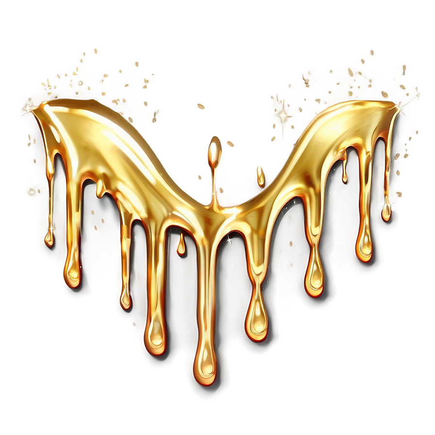 Gold Glitter Drip Accent Piece Png 24