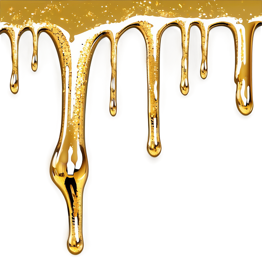 Gold Glitter Drip Art Png 88