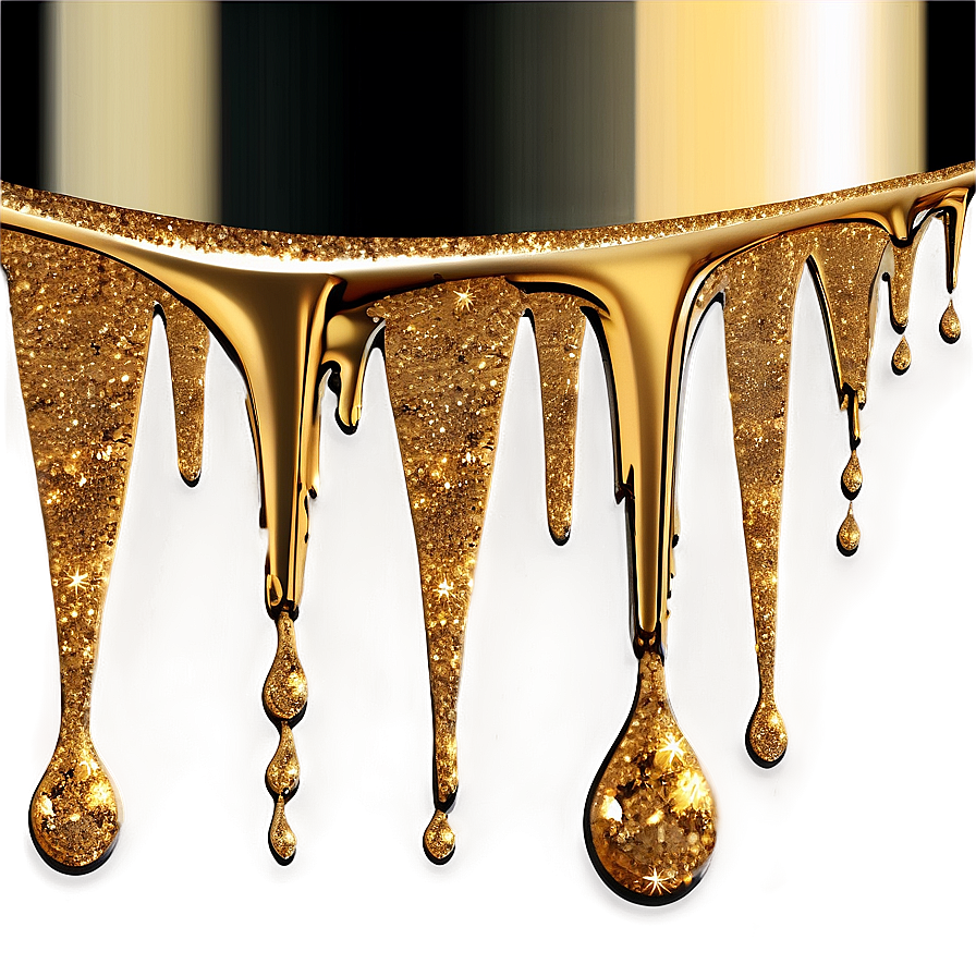 Gold Glitter Drip Background Png 06282024