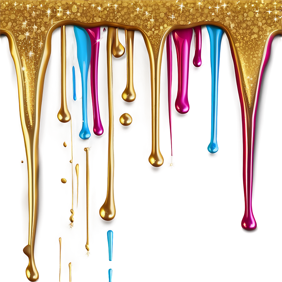 Gold Glitter Drip Background Png 38