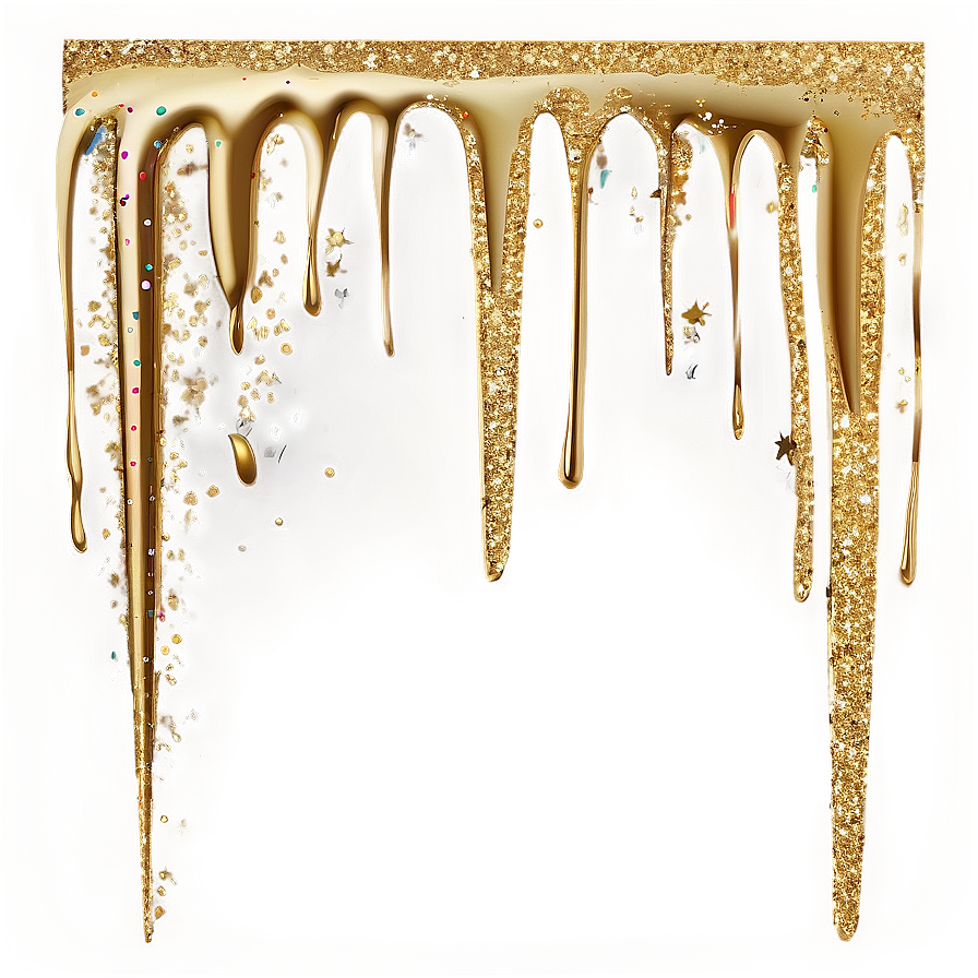 Gold Glitter Drip Border Png Tuk85