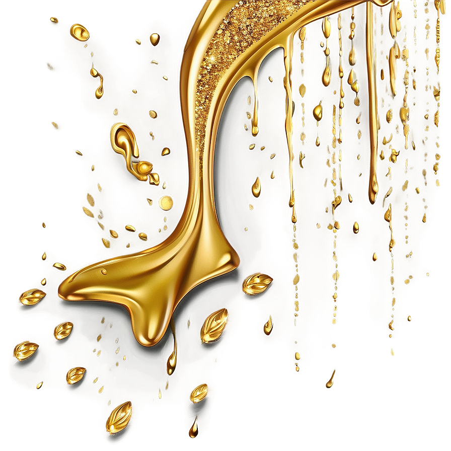 Gold Glitter Drip For Artwork Png 70