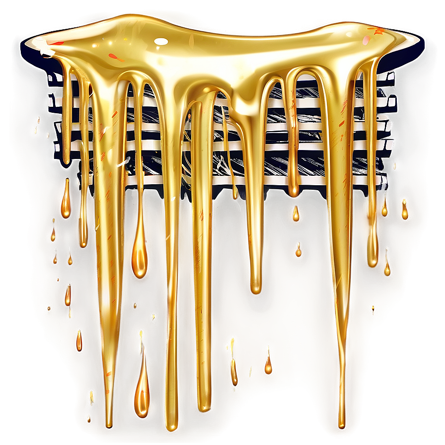 Gold Glitter Drip Illustration Png 06282024