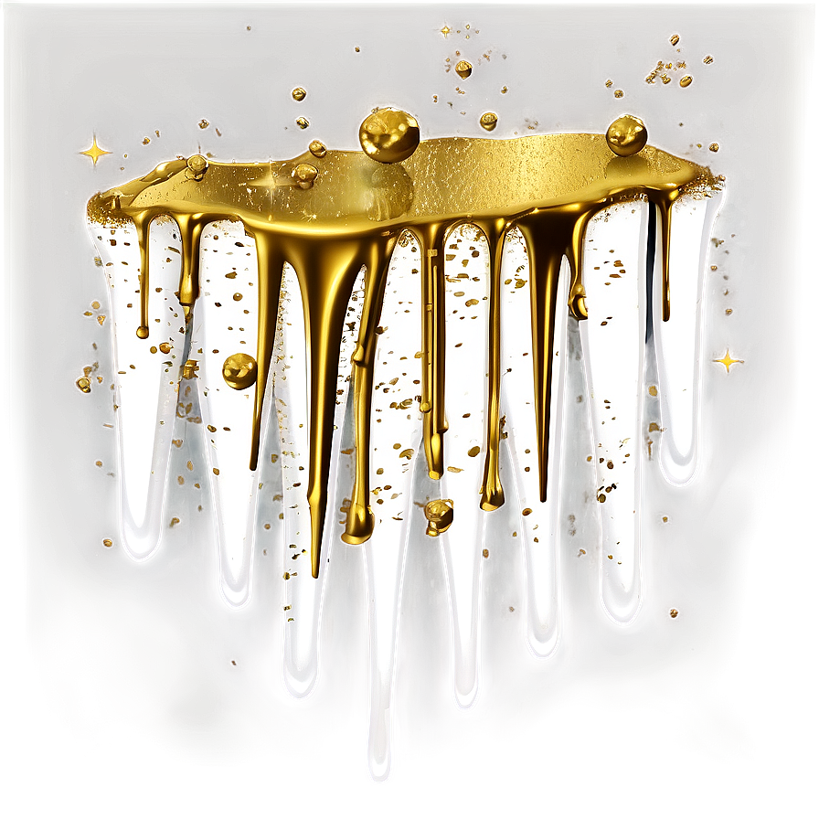 Gold Glitter Drip On White Png Qqm