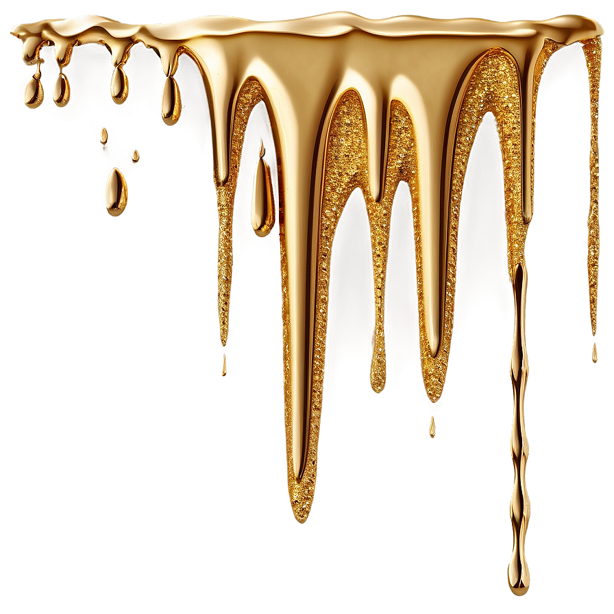 Gold Glitter Drip Pattern Png Tgt47