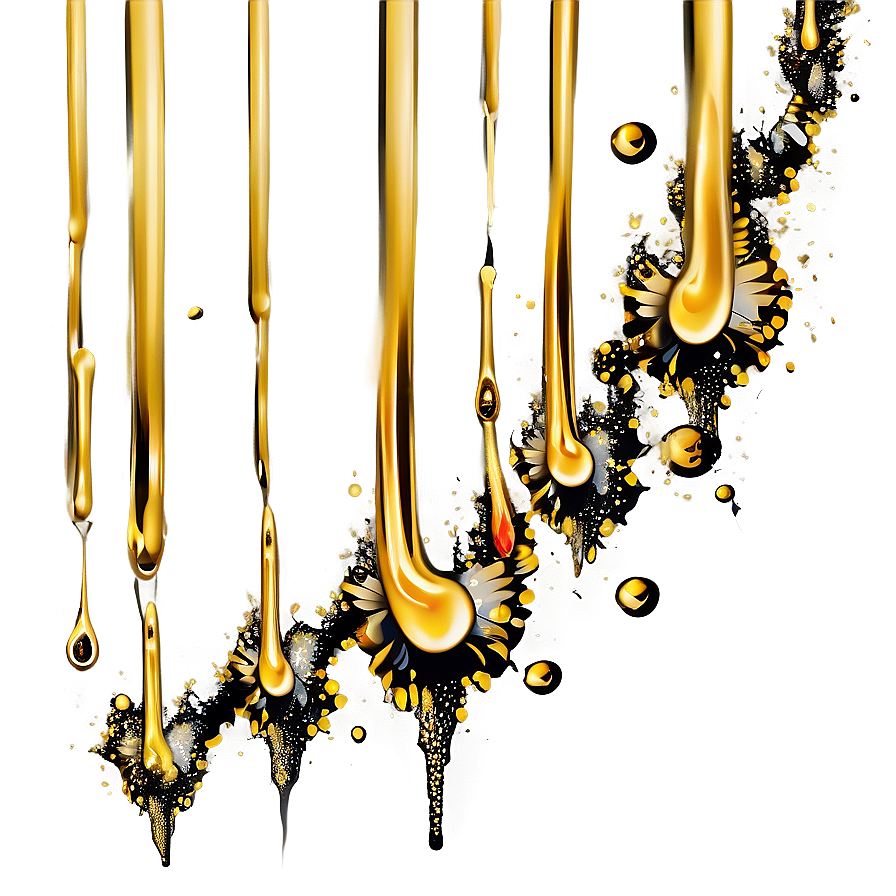 Gold Glitter Drip Png 06282024