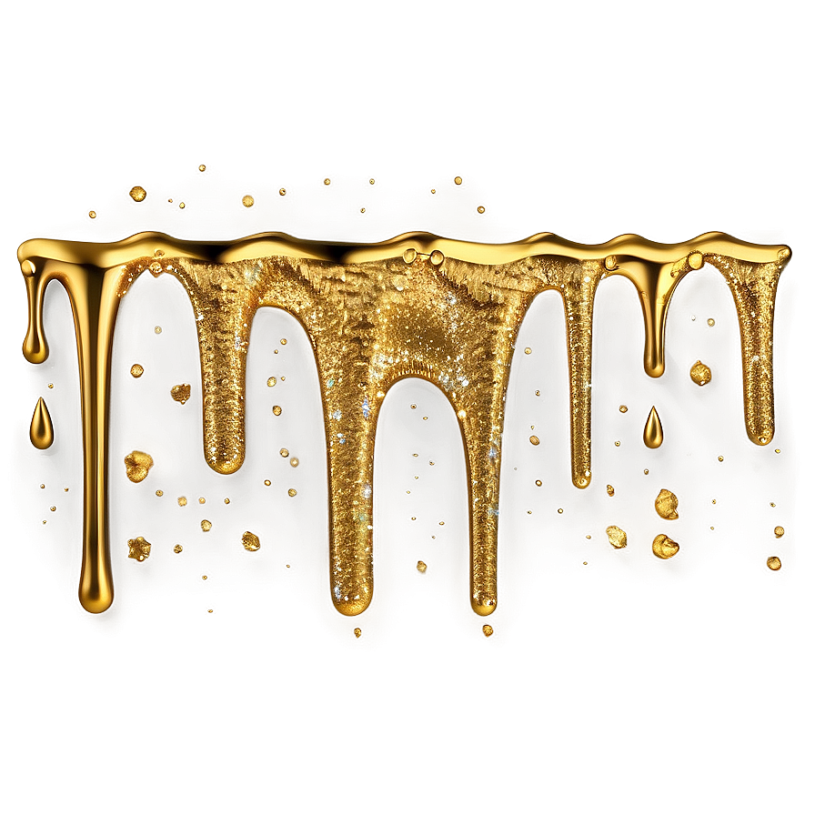 Gold Glitter Dripping Effect Png Vgc31