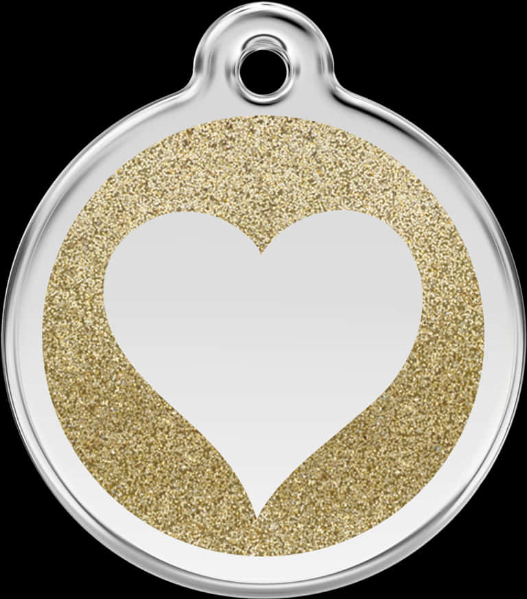 Gold Glitter Heart Pendant