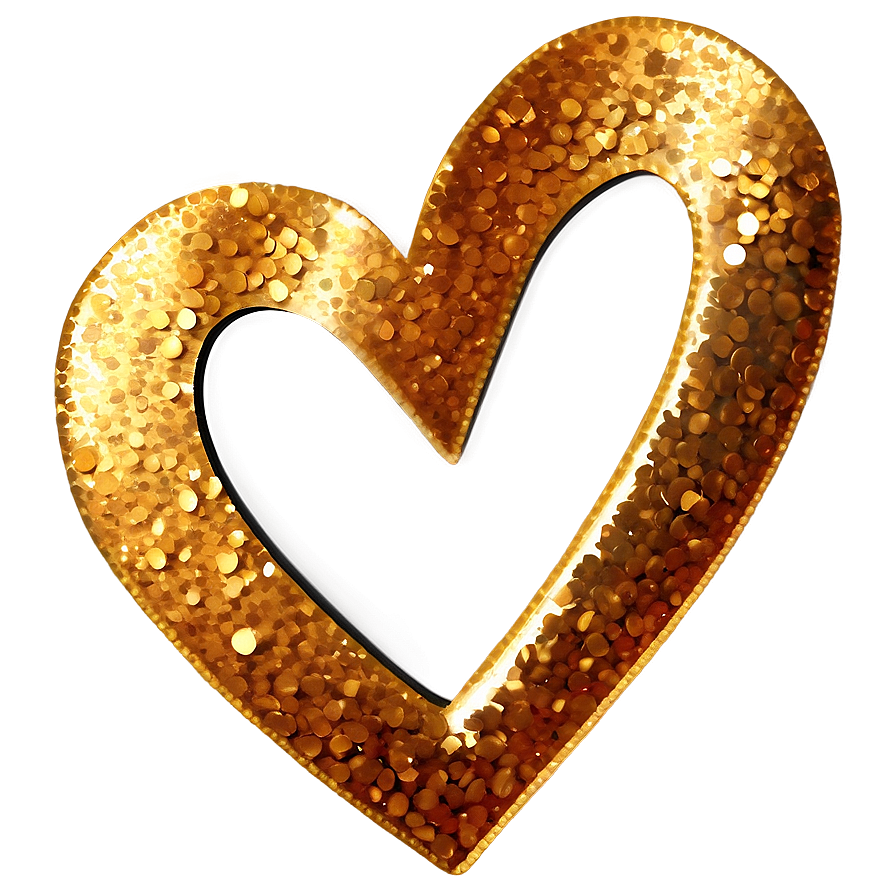 Gold Glitter Heart Png 05232024