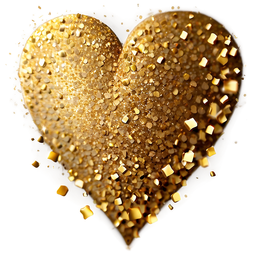 Gold Glitter Heart Png Pdg22