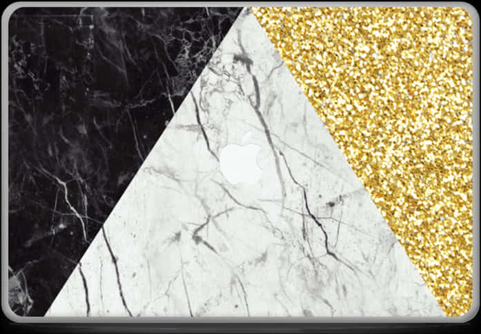 Gold Glitter Marble Laptop Cover