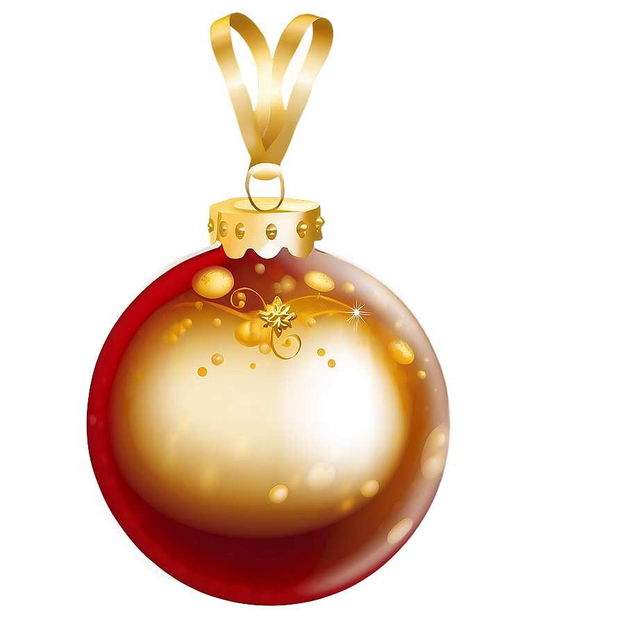 Gold Glitter Swirl Christmas Bauble Png 06262024