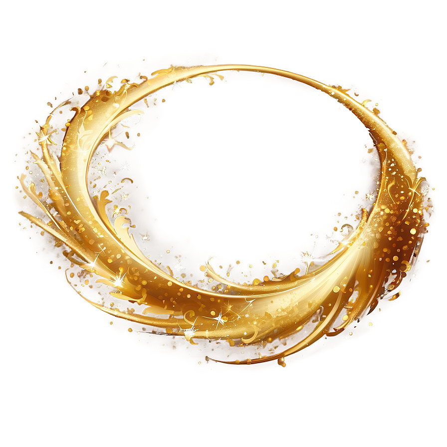 Gold Glitter Swirl Png 80