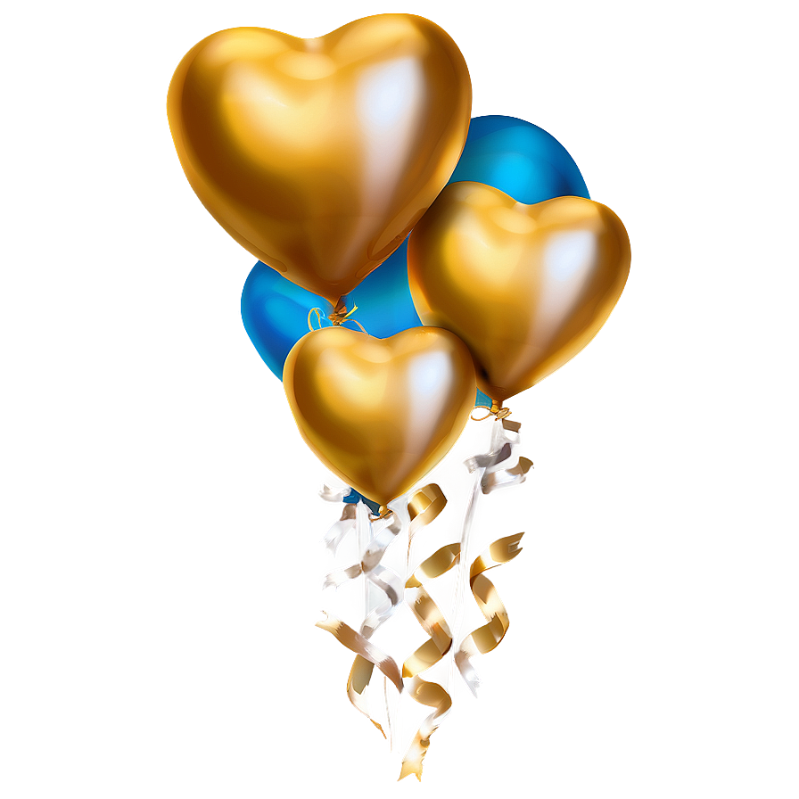 Gold Heart Balloon Png Vxc