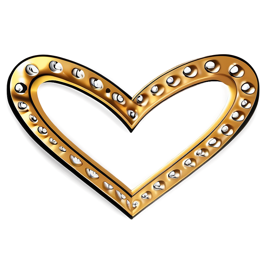 Gold Heart Outline Png Oyu