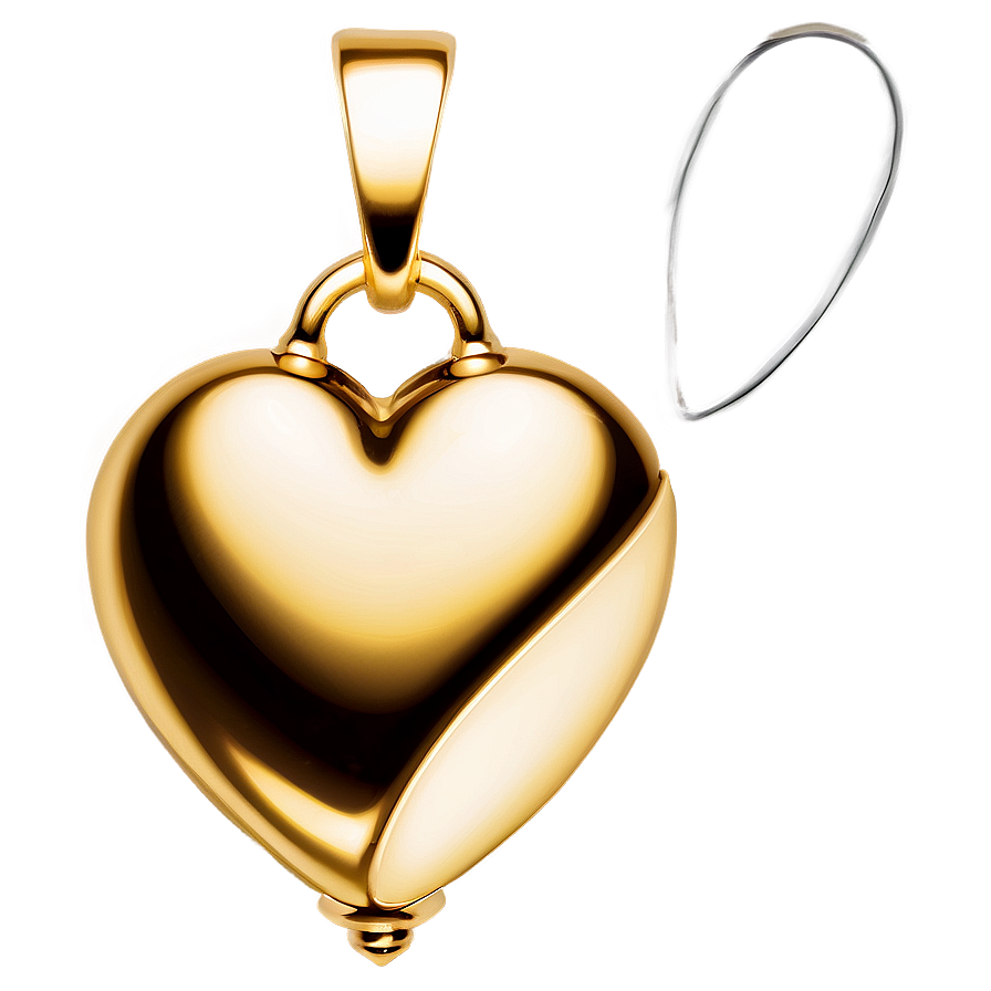 Gold Heart Pendant Png Qrh68