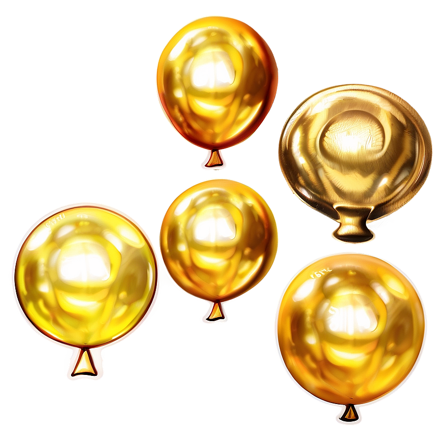 Gold Helium Balloons Png Quv5
