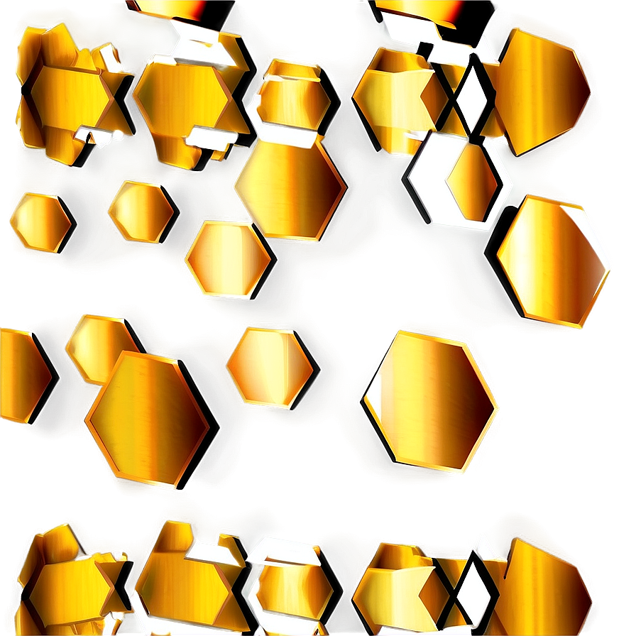 Gold Hexagon Pattern Png Cob