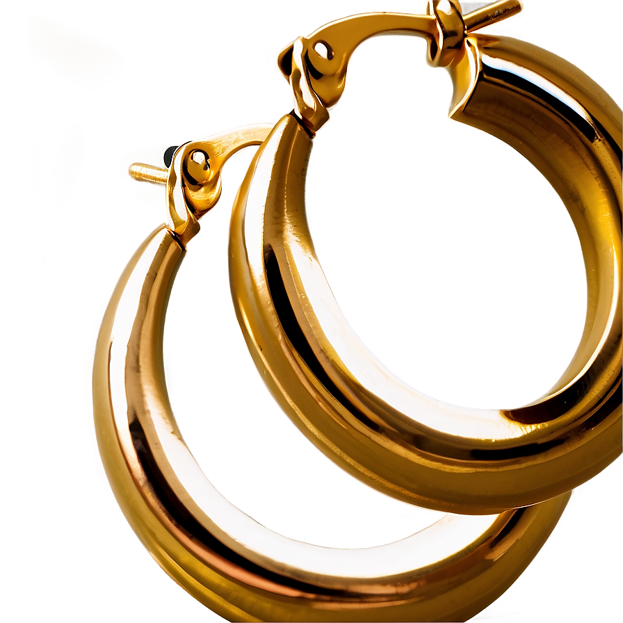 Gold Hoop Earring Png 06132024