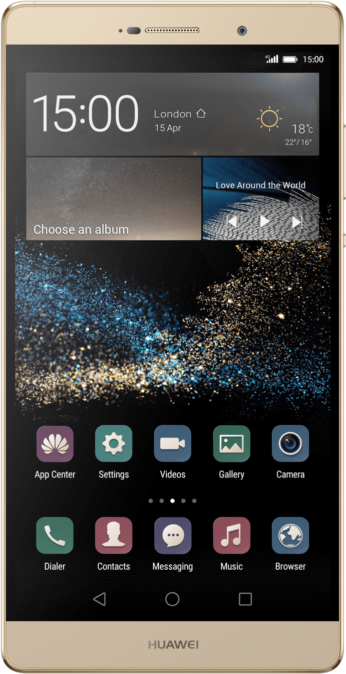 Gold Huawei Smartphone Display