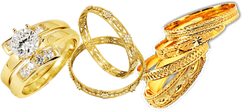 Gold Jewelry Collection Diamond Ring Bangles