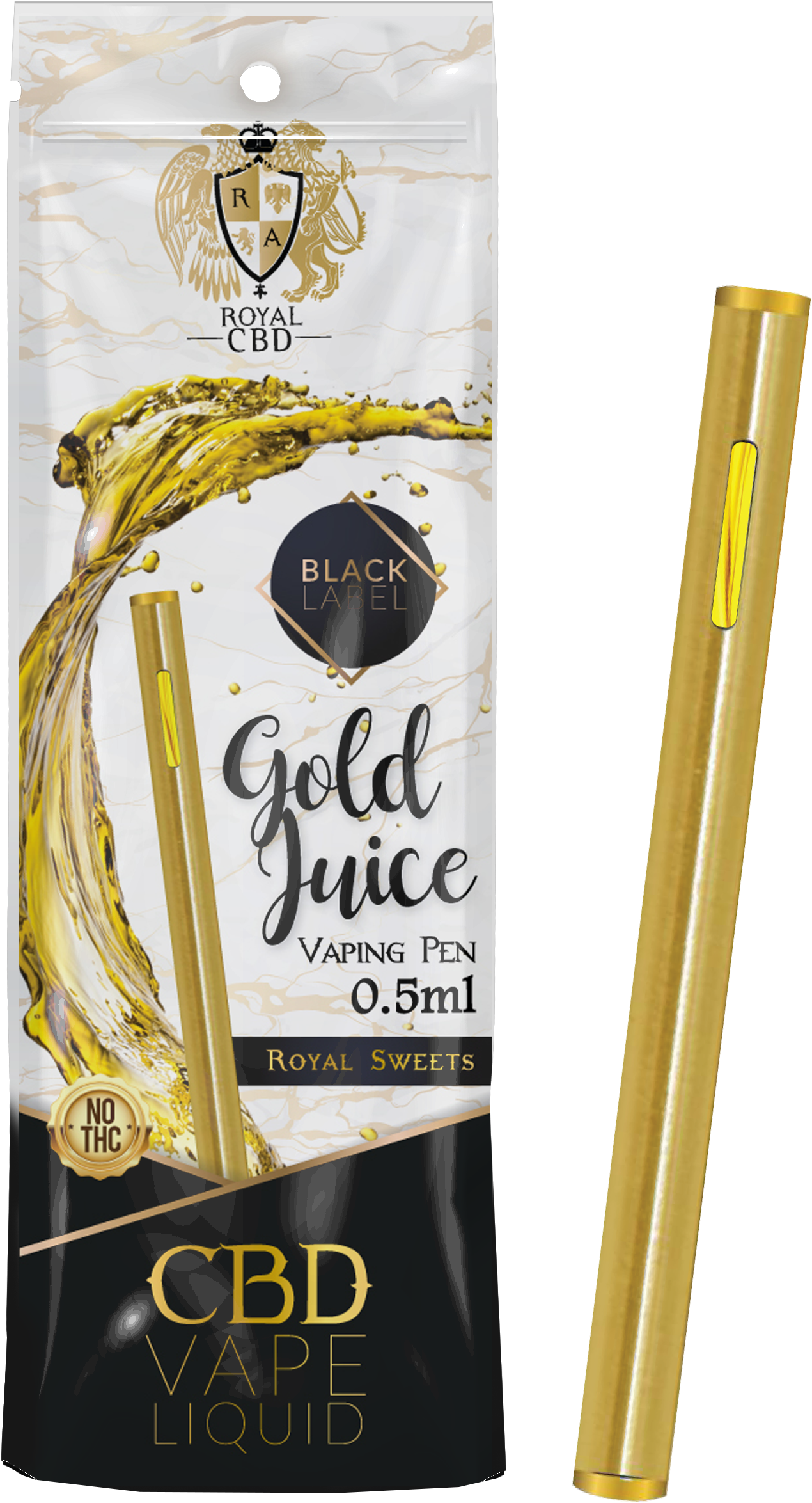 Gold Juice C B D Vaping Pen Packaging