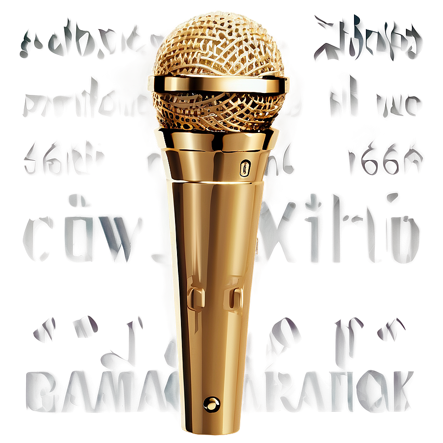 Gold Microphone Png 05252024