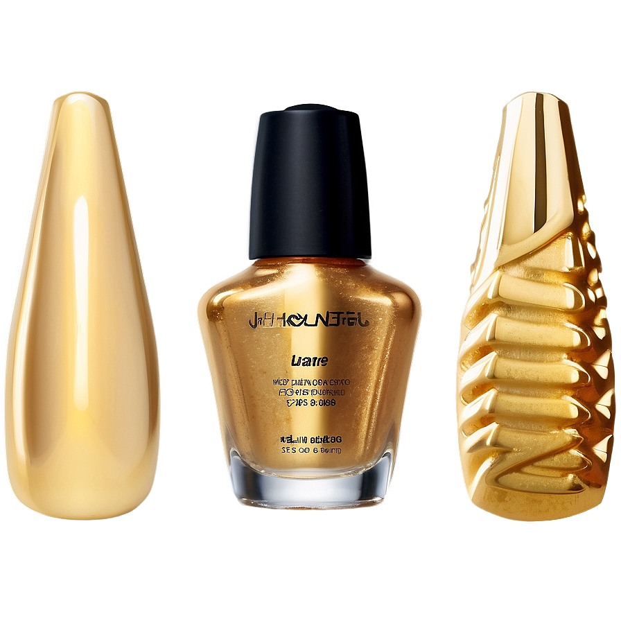 Gold Nail Polish Png 05252024