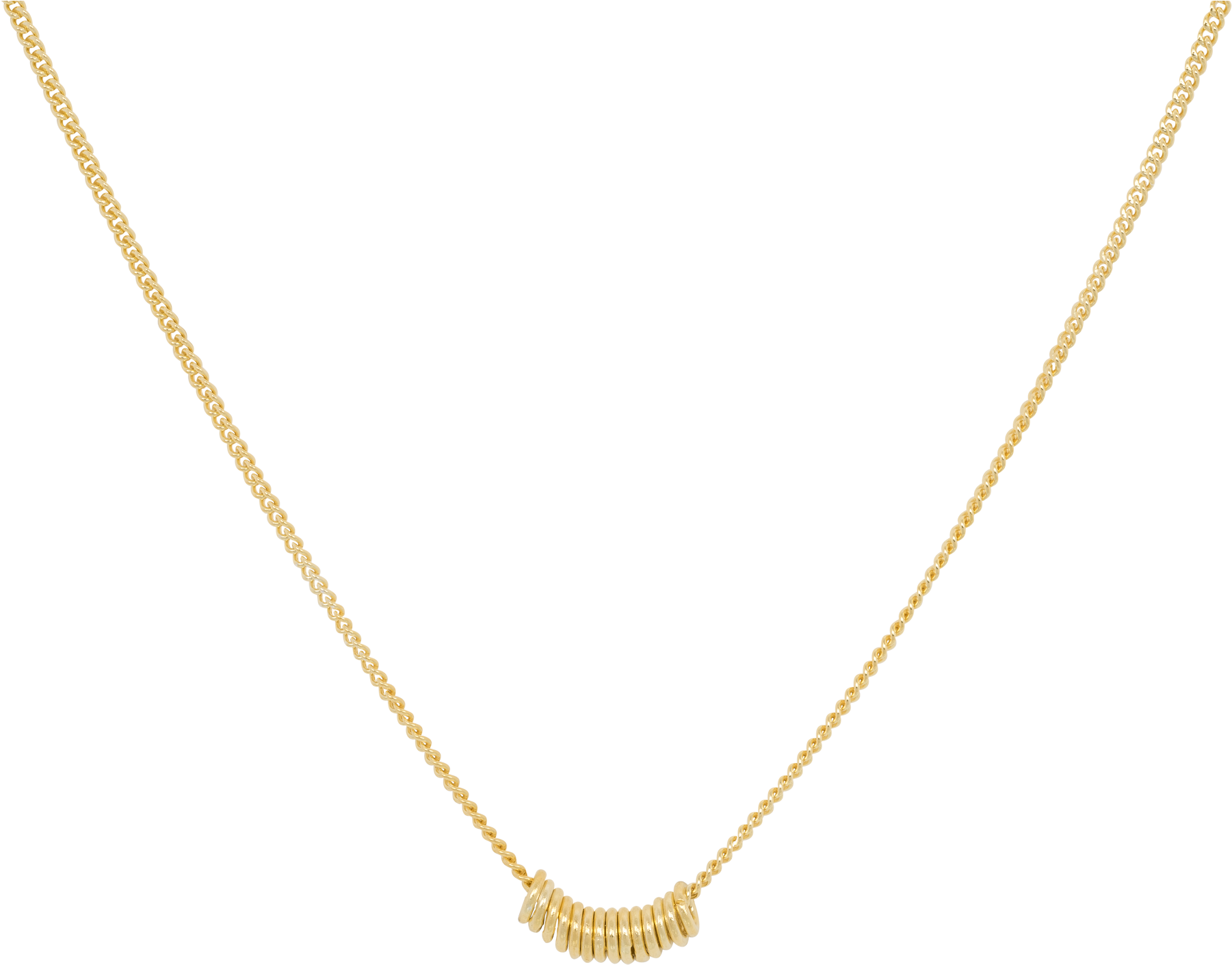 Gold Necklacewith Pendanton Teal Background