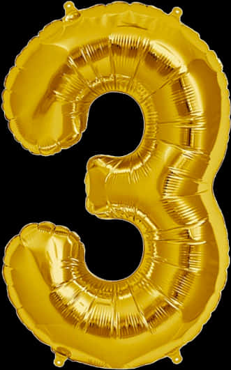 Gold Number3 Balloon