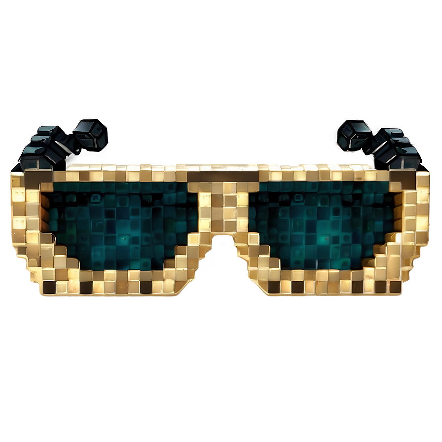 Gold Ore Minecraft Glasses Png 06282024