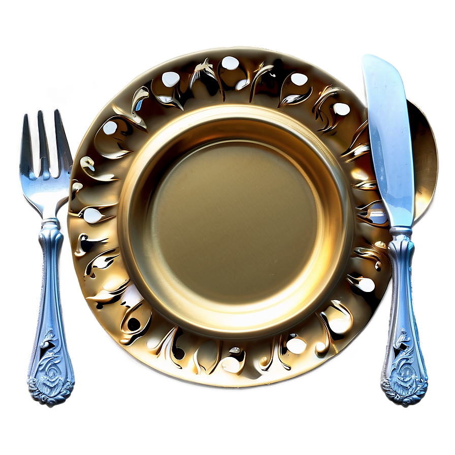 Gold Plate For Dining Png 62