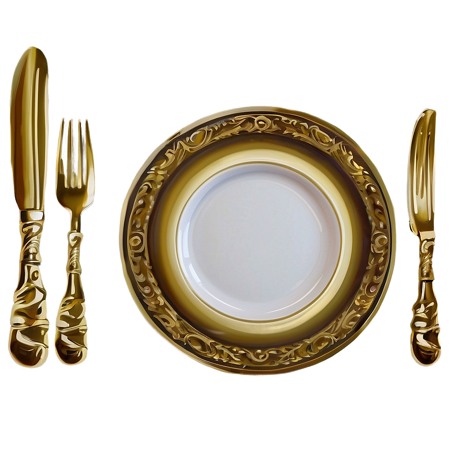 Gold Plate For Dining Png Lem77