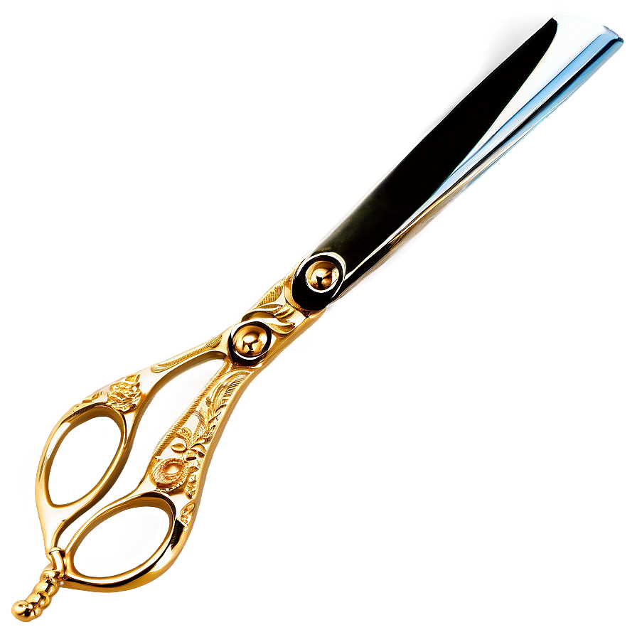 Gold Plated Barber Scissors Png 06132024